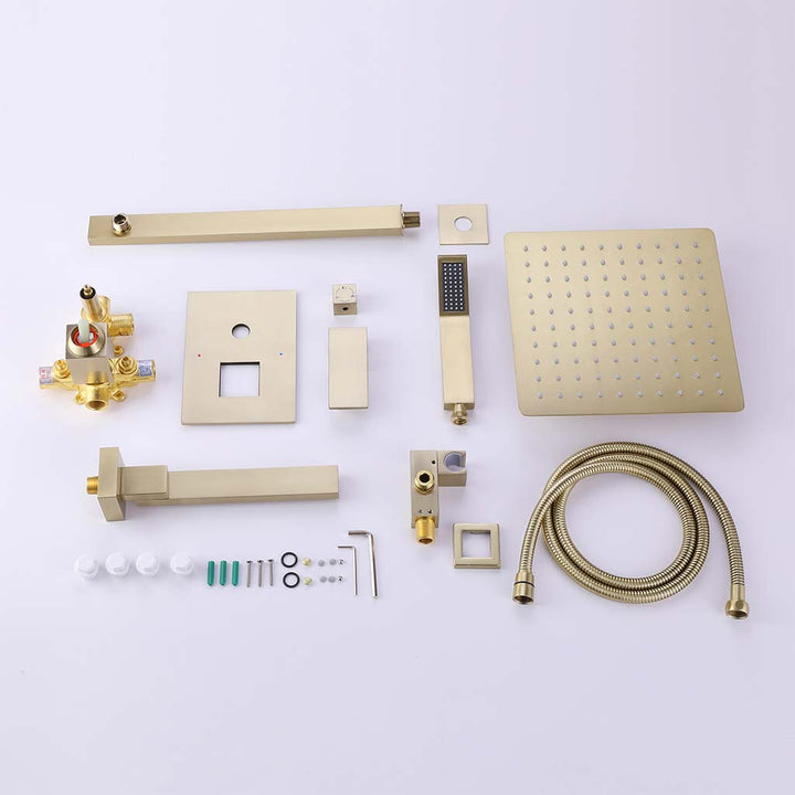 Gold shower system complete installation accessories set