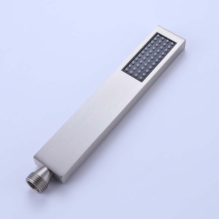 Handheld shower head for modern brushed nickel shower system