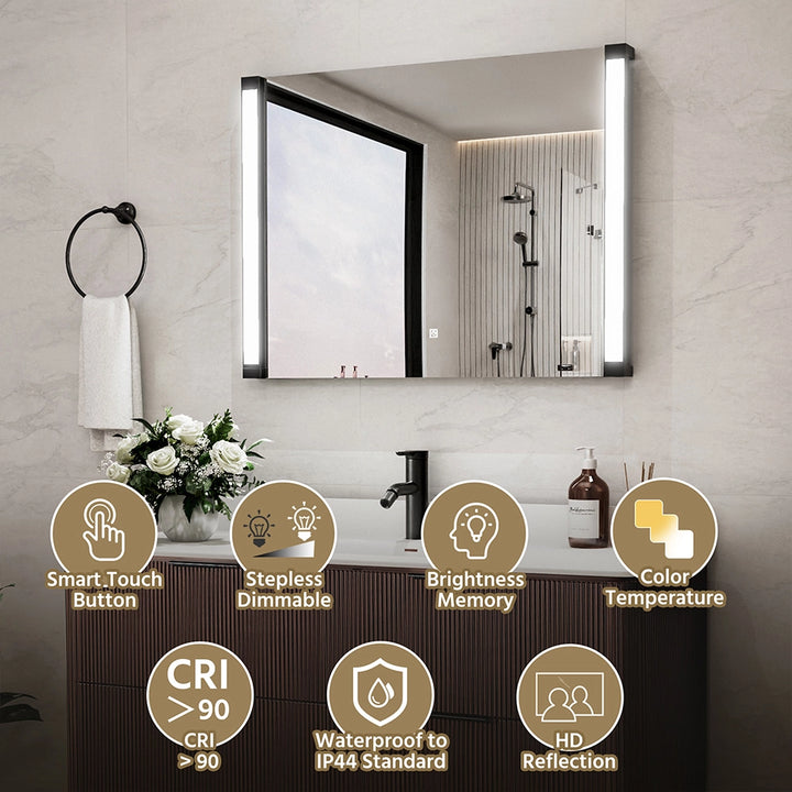 32 x 24 Inch Pivot LED Mirror With Adjustable Color Temperature – Modland