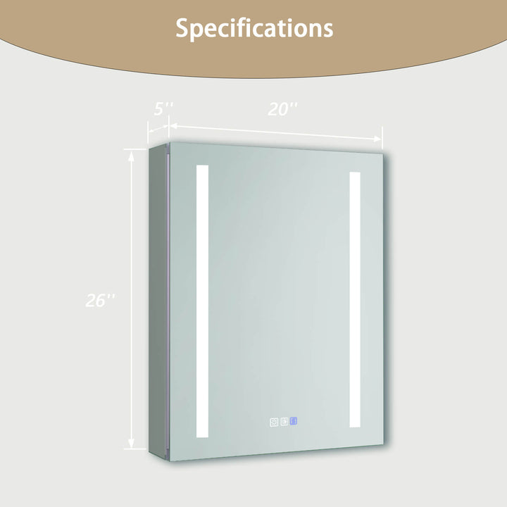 led bathroom mirror specifications 24x30