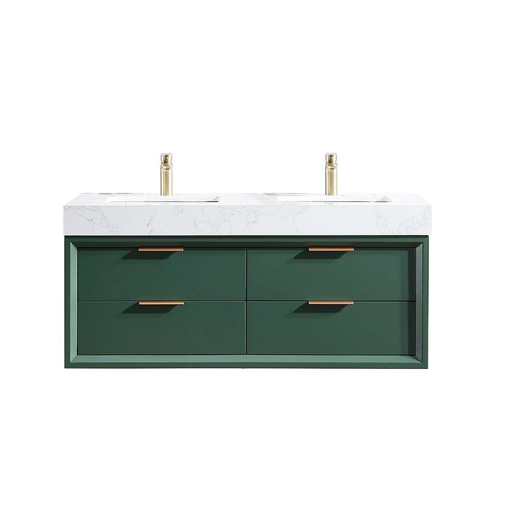 Led bathroom vanity with single sink 48x21 on white
