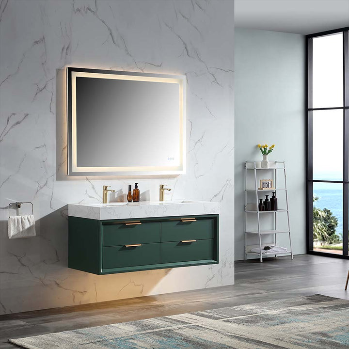 Led bathroom vanity with single sink 48x21