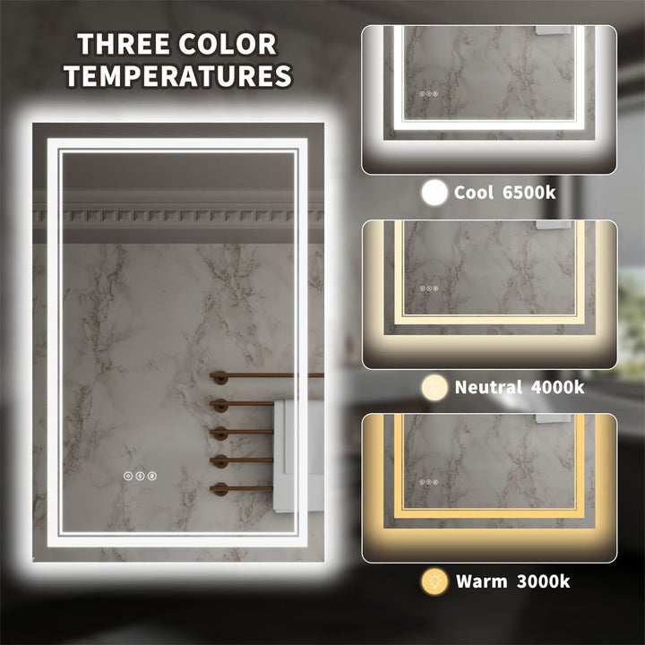 Led mirror three color temperatures