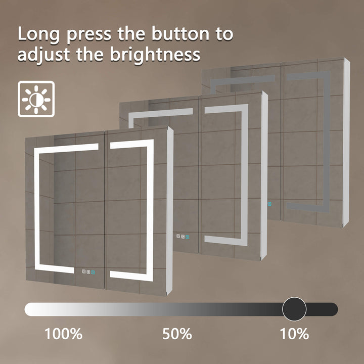 lighted medicine cabinet adjustable brightness