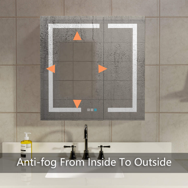 lighted medicine cabinet anti fog feature
