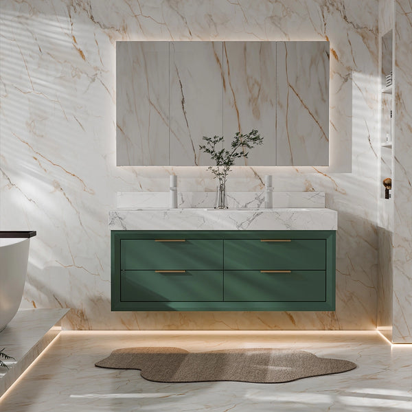 Luxury bathroom vanity drawer internal storage design