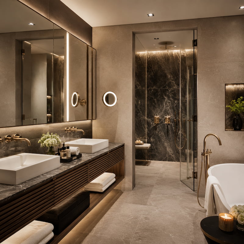 Modern bathroom project interior
