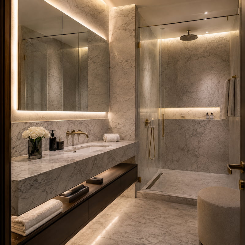 Modern bathroom project interior