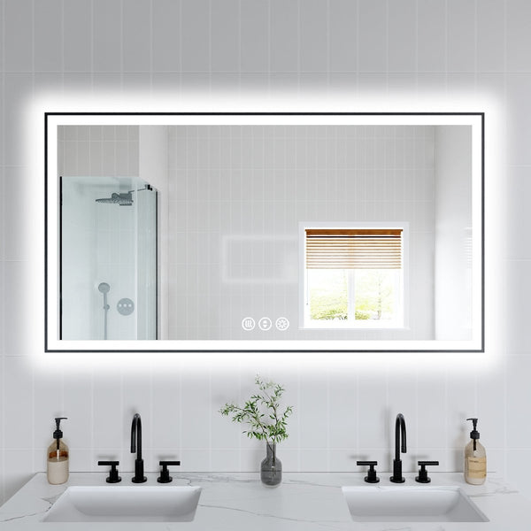 Luxury modern bathroom mirror led backlit vanity 55x30