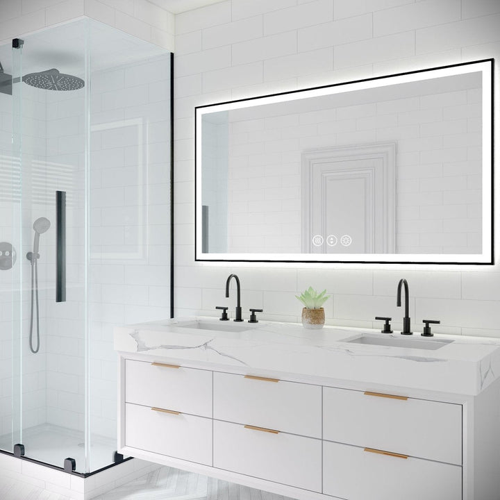 Luxury modern bathroom mirror led double vanity 55x30