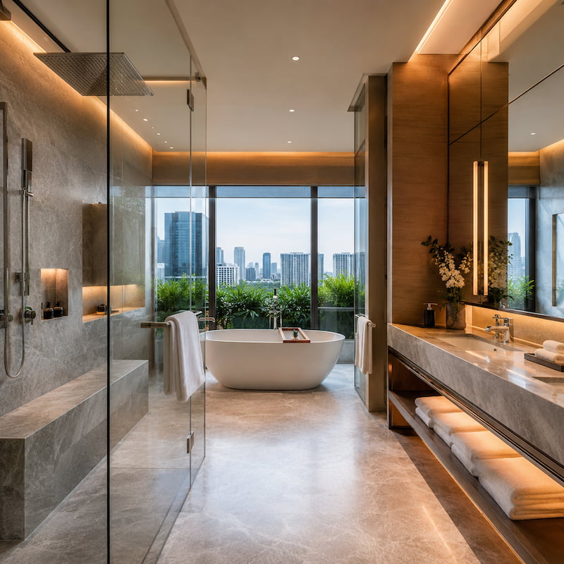 Modern bathroom project interior