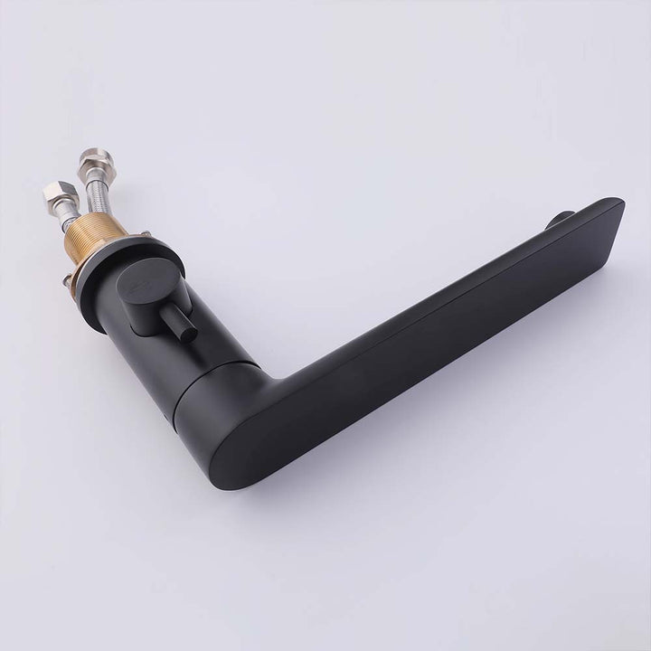 Matte black bathtub faucet main spout with brass fittings