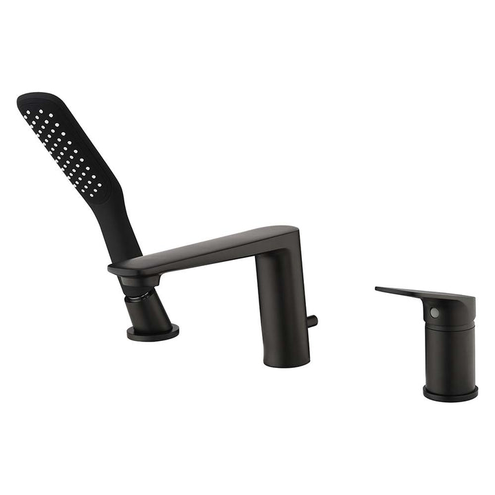 Matte black bathtub faucet with hand shower sprayer