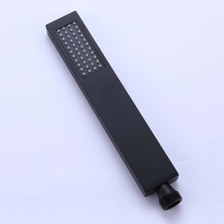 Slim matte black handheld shower head with silicone nozzles