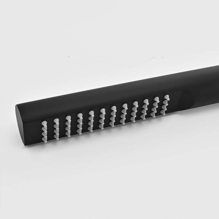 Matte black outdoor shower head with anti-clog silicone nozzles