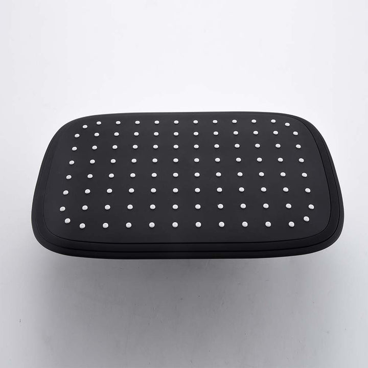 Matte black rainfall shower head