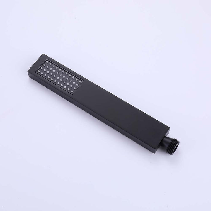 Matte black rectangular handheld shower head for bathtub faucet