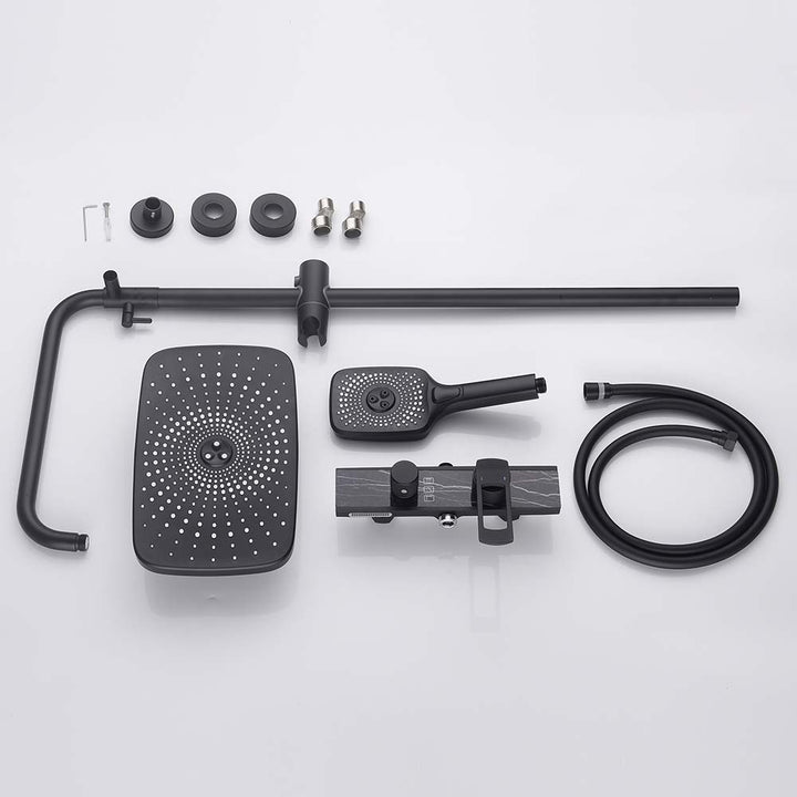Matte black shower system full kit with all installation parts