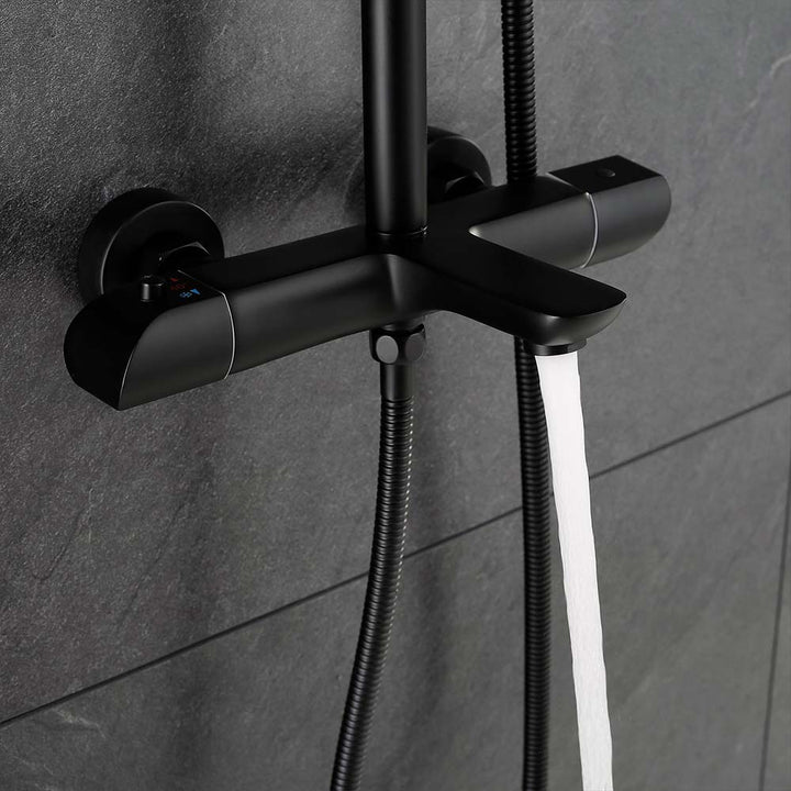 Matte black shower system bathtub faucet