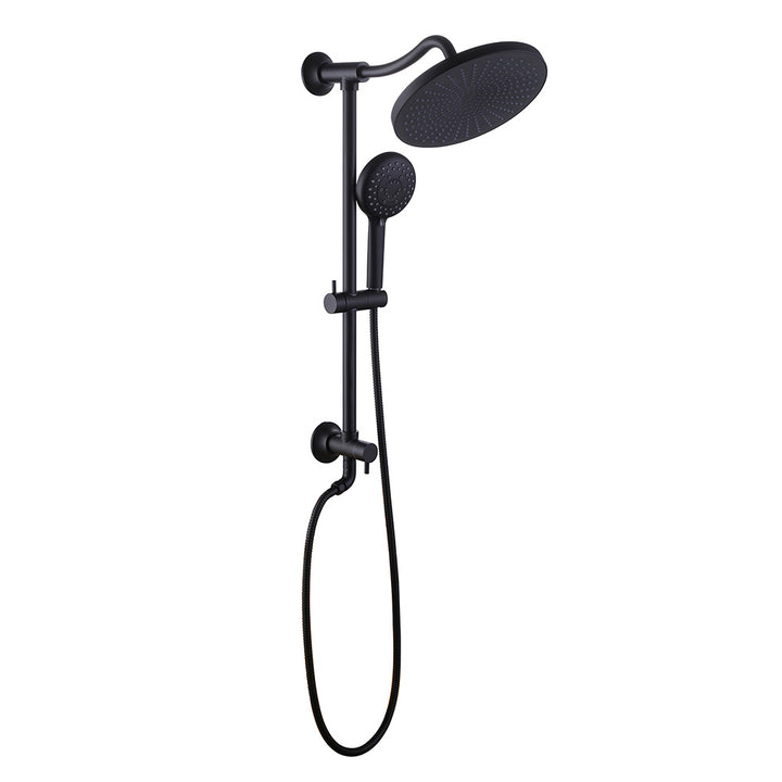 Matte black shower system with handheld