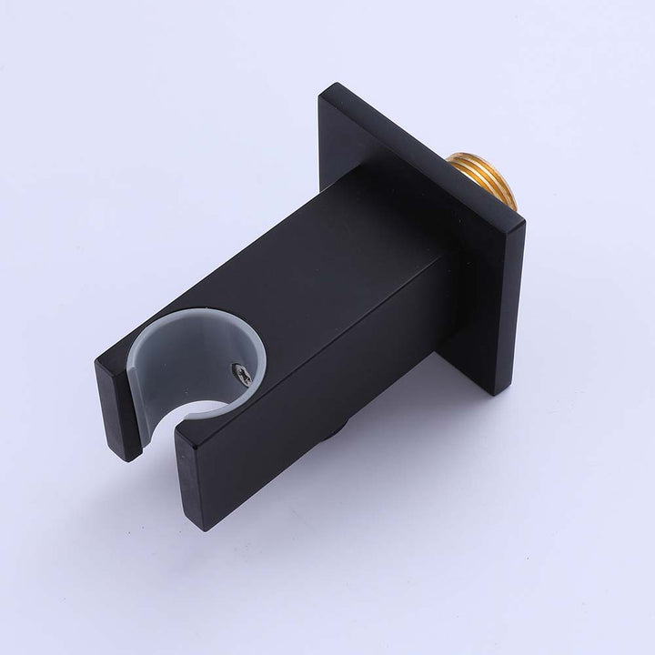 Matte black wall-mounted shower holder bracket for handheld sprayer