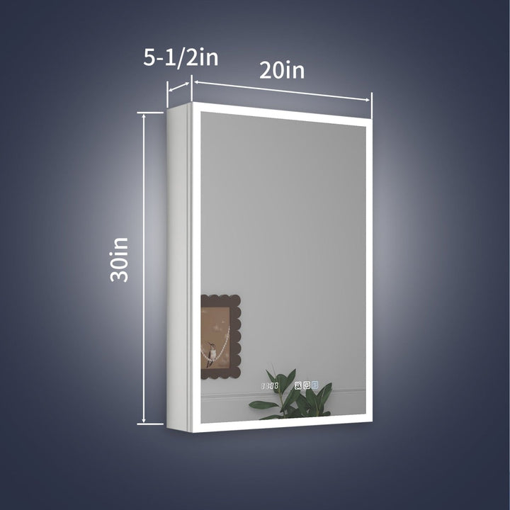 20x30in LED Medicine Cabinet with Mirror and Display