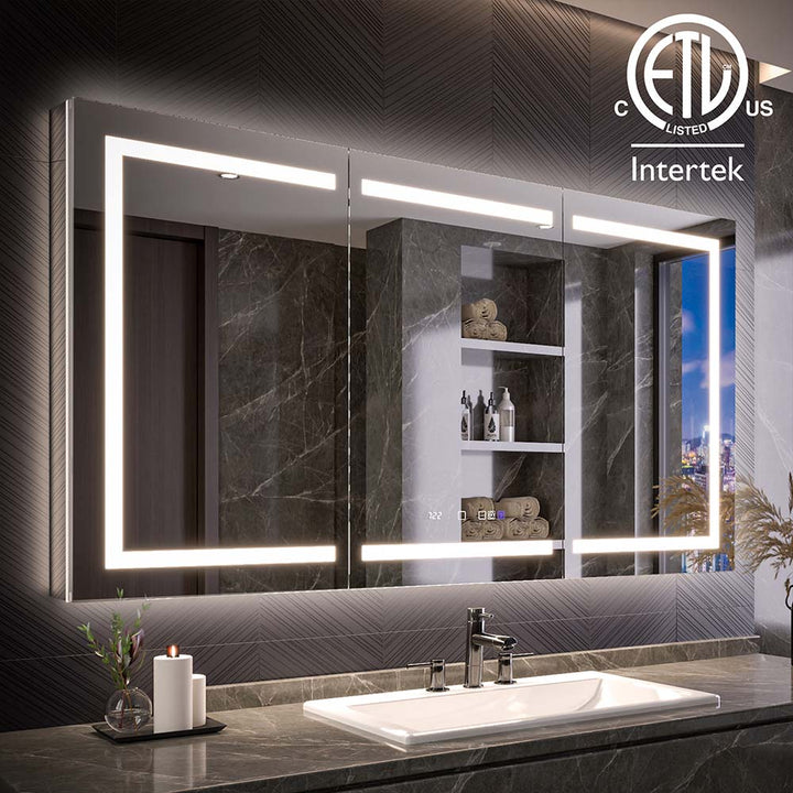 ETL certified LED medicine cabinet with mirror lighting