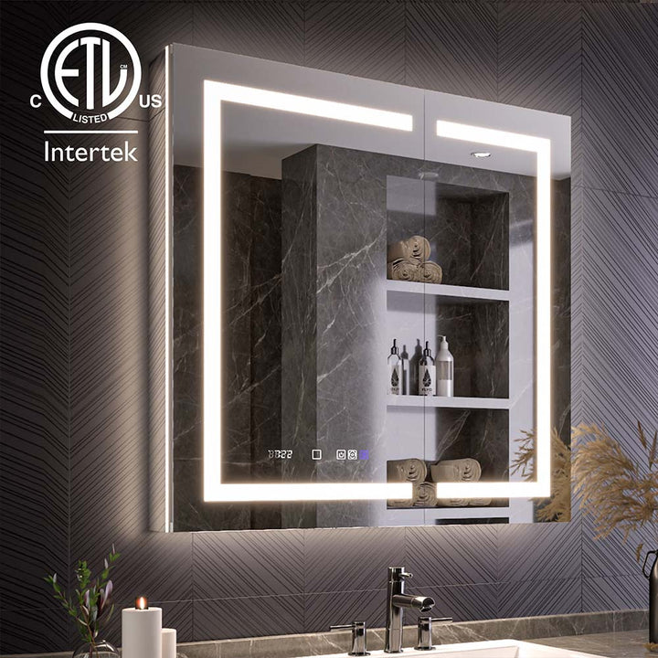 ETL‑listed LED lighted medicine cabinet mirror