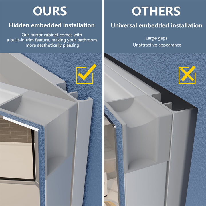 Hidden vs universal embedded medicine cabinet install