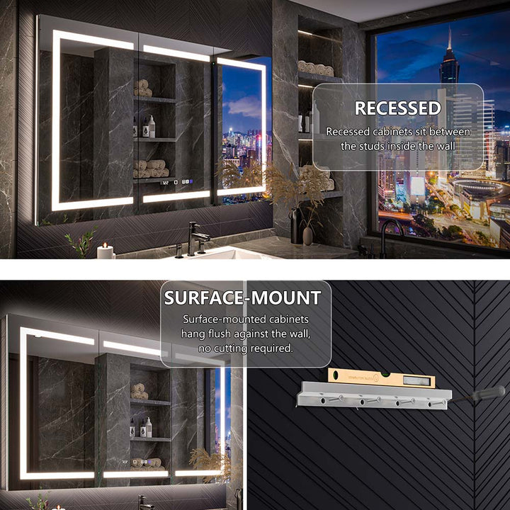 Medicine cabinet recessed vs surface mount