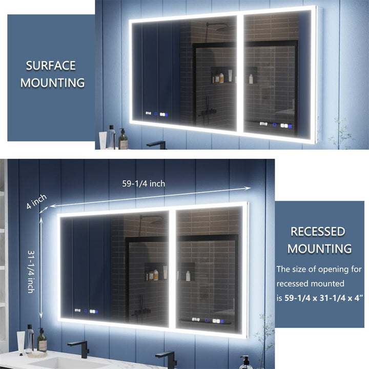 Medicine cabinet with surface and recessed mounting