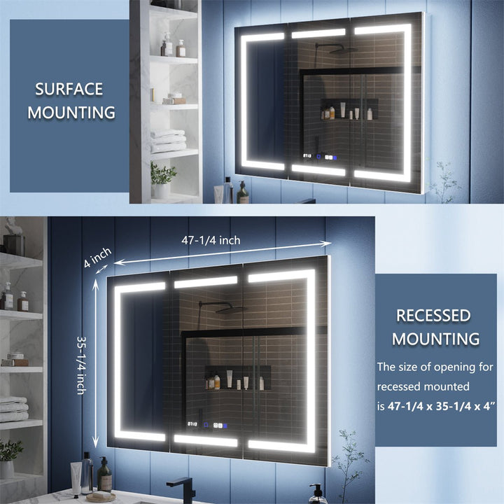 Medicine cabinet surface and recessed mounting guide
