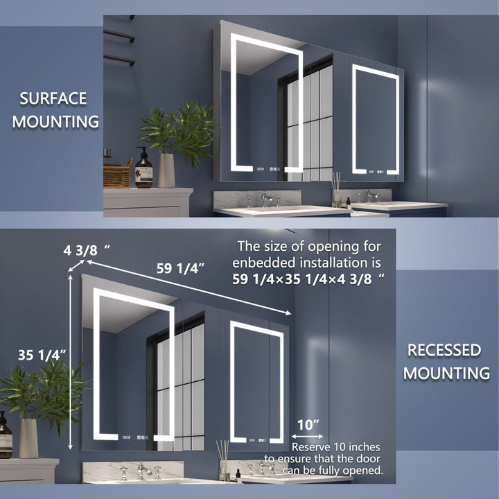 Medicine cabinet surface and recessed mounting guide
