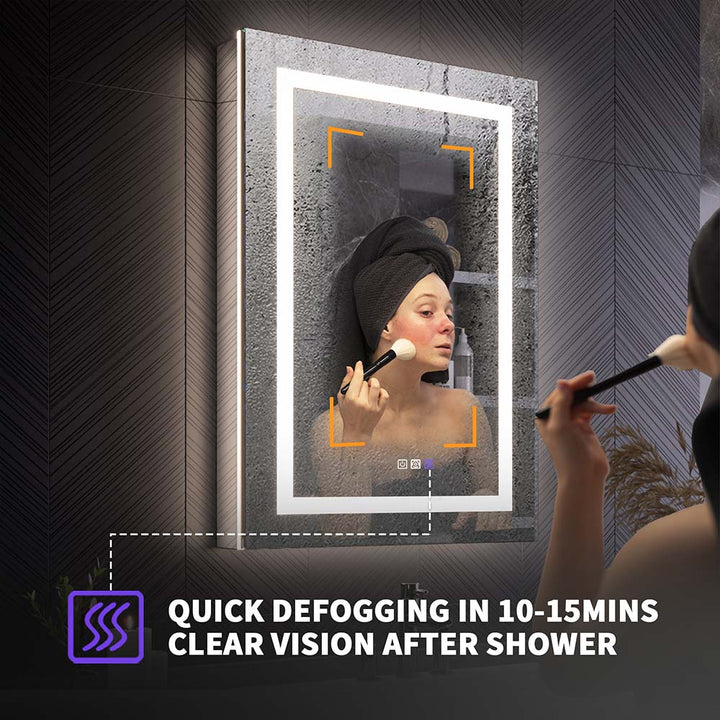 Medicine cabinet with backlight quick defogging bathroom mirror