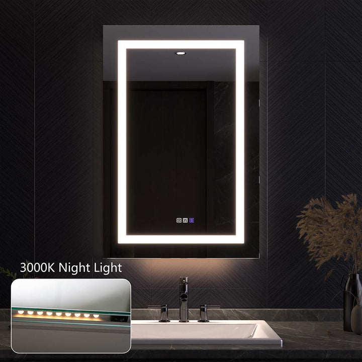 Medicine cabinet with backlight LED mirror 3000K warm night light