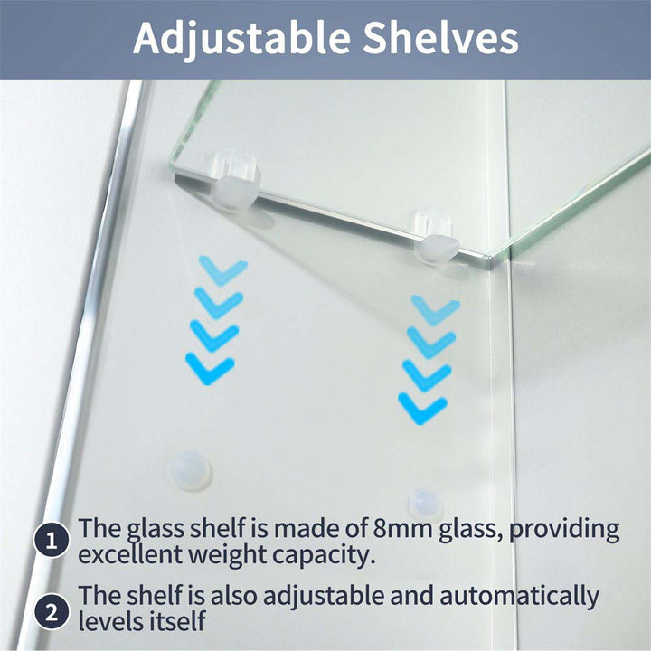 Modern bathroom medicine cabinet adjustable shelves