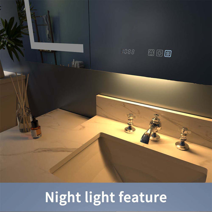 modern bathroom medicine cabinet night light feature 