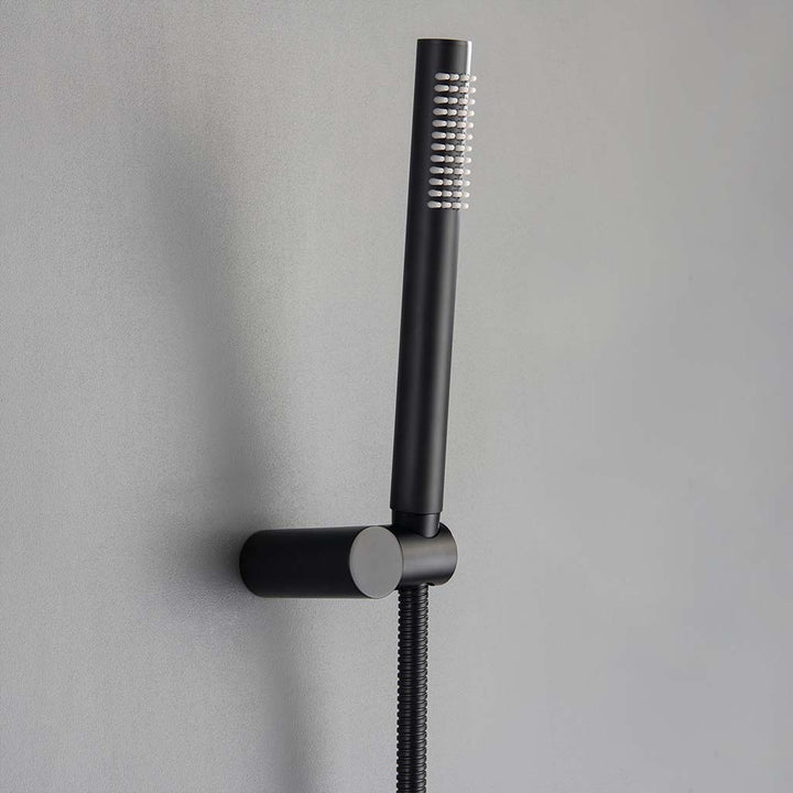 Modern black handheld shower system wall mounted