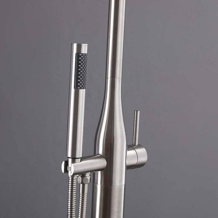 Hand shower mount and valve detail of outdoor shower system