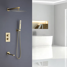 3-Function Thermostatic Wall-Mounted Shower System with Rough-In Valve
