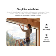 Installer fitting a P7 motorized roller shade above a wide window.
