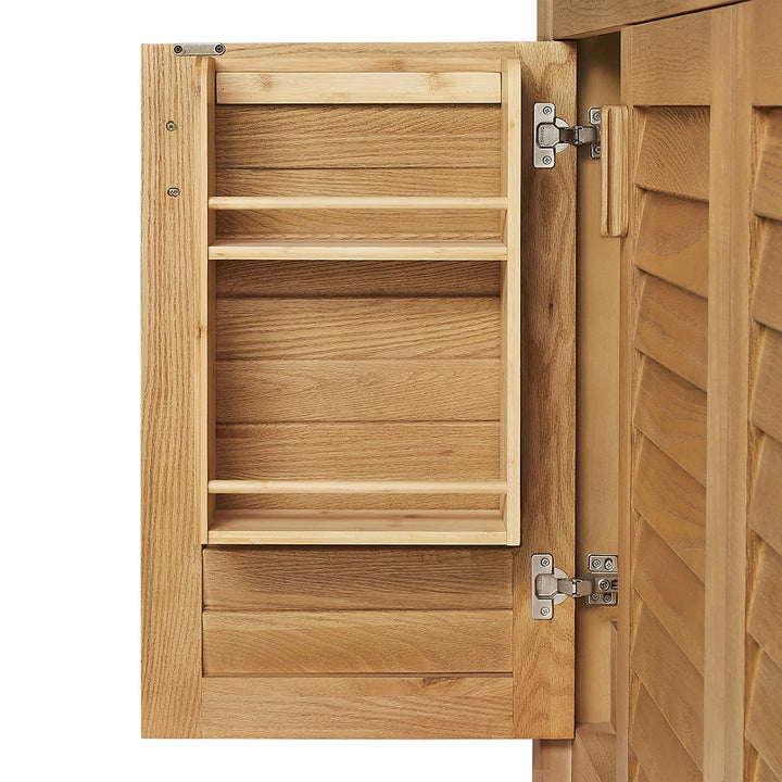 Natural oak 48 inch bathroom freestanding vanity door shelf storage