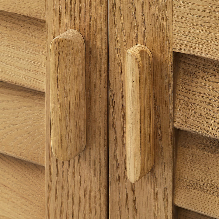 Natural oak 48 inch bathroom freestanding vanity wood handle