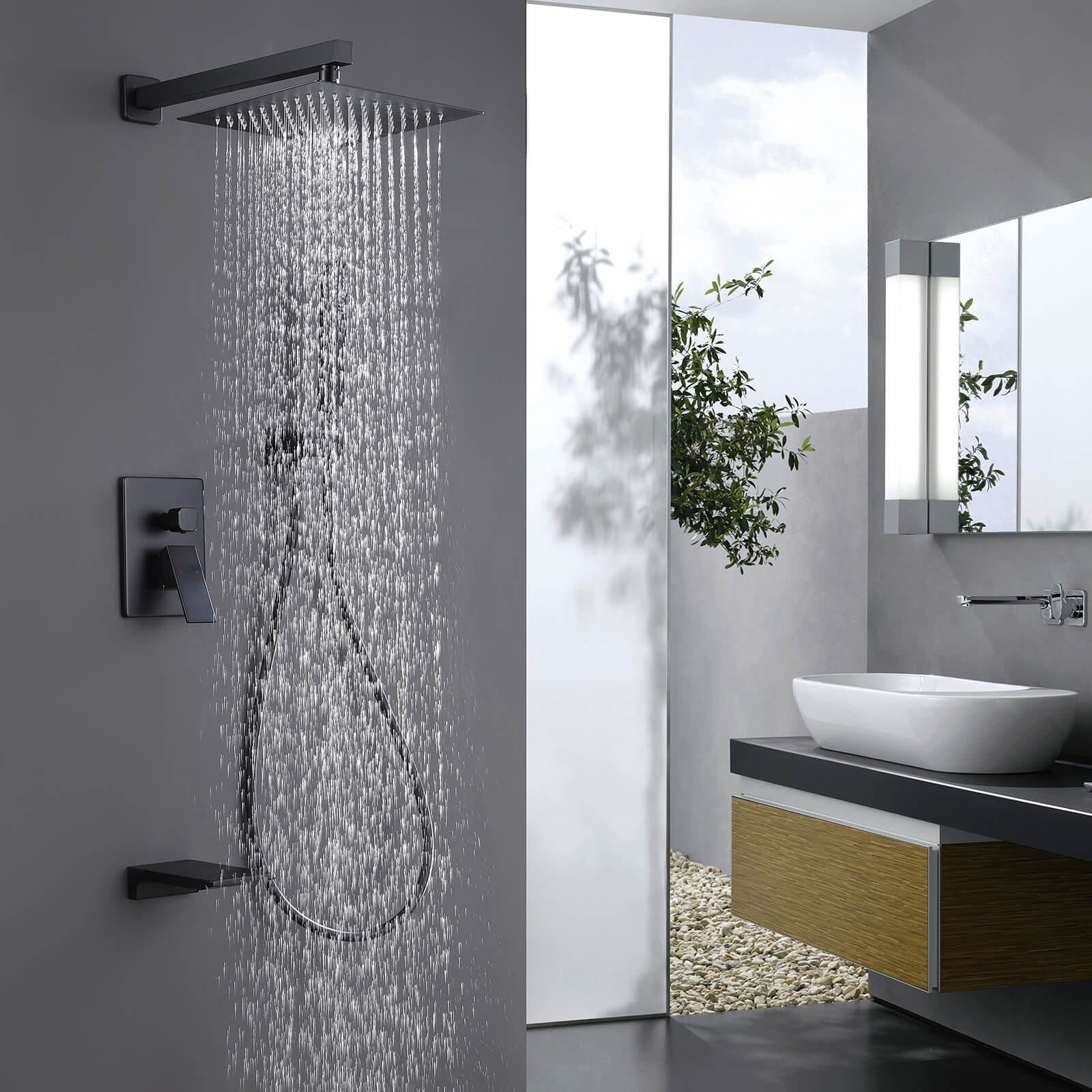 Pressure Balanced 3-Function Shower System with Dual Handles – Modland