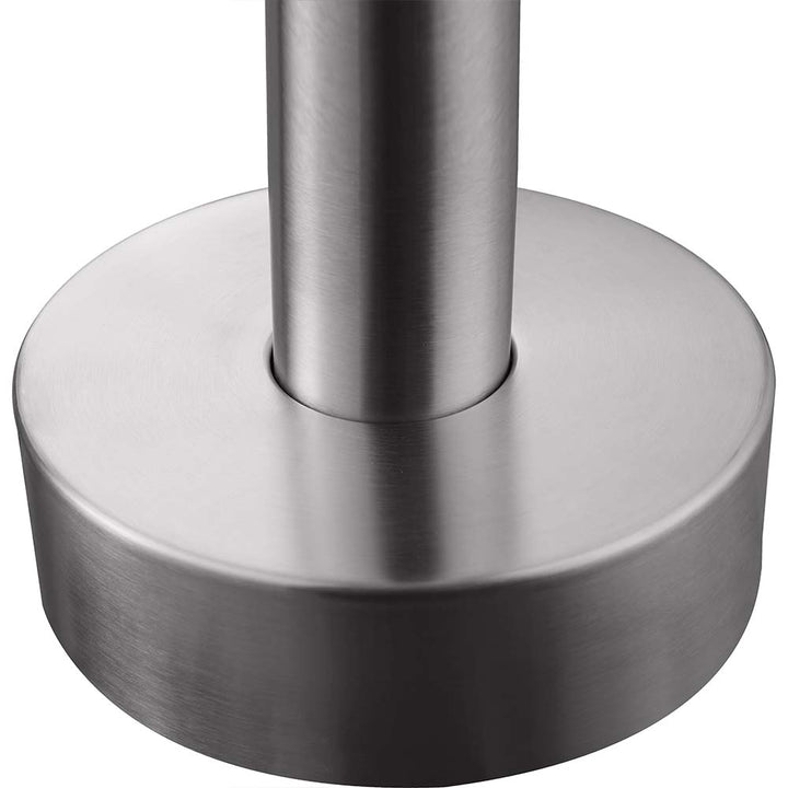 Closeup of Stainless Steel Base Stand for Outdoor Shower with Polished Finish