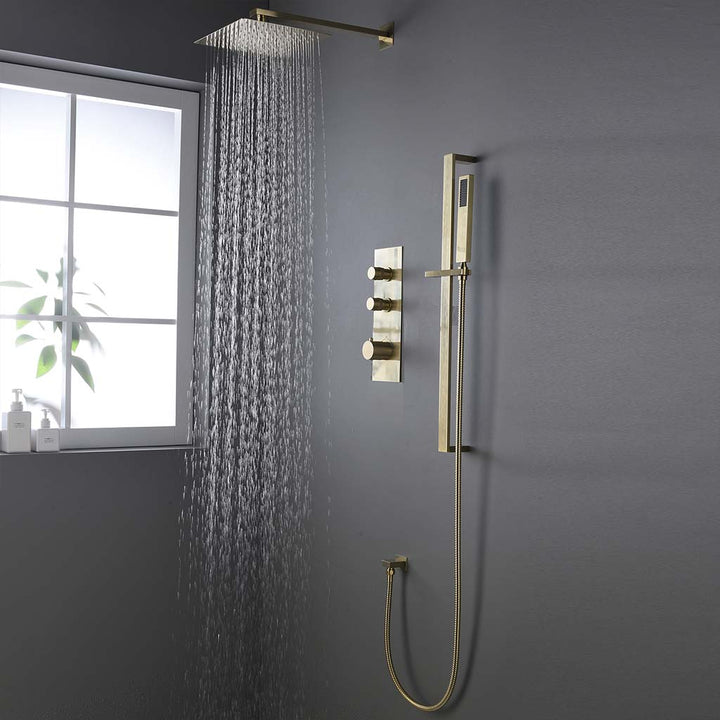 Outdoor Shower Gold Wall-Mounted Set