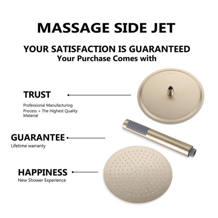Outdoor shower set with massage side jet and lifetime warranty