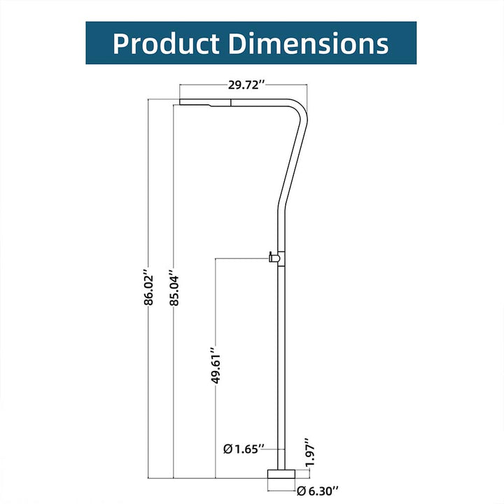 Dimensions of outdoor stainless steel black shower with adjustable height and sleek design