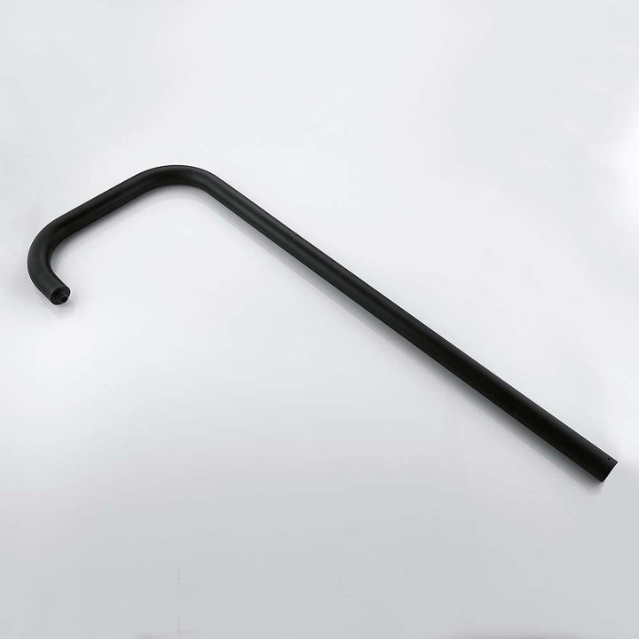 Black curved pipe for outdoor shower system