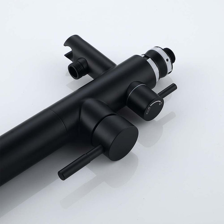 Black faucet valve for outdoor shower system